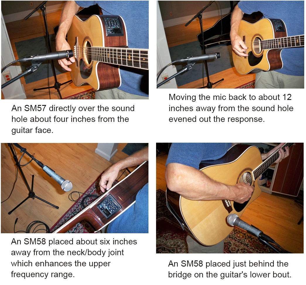 Microphone placement guide for recording acoustic & electric guitar at home.