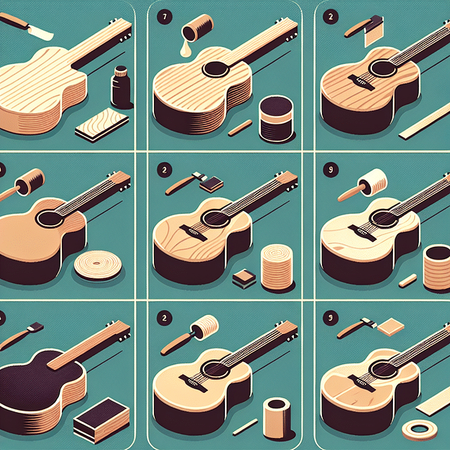 final sanding and finishing of an acoustic guitar