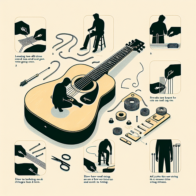 replacing strings on an acoustic guitar