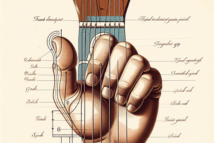 proper guitar thumb position
