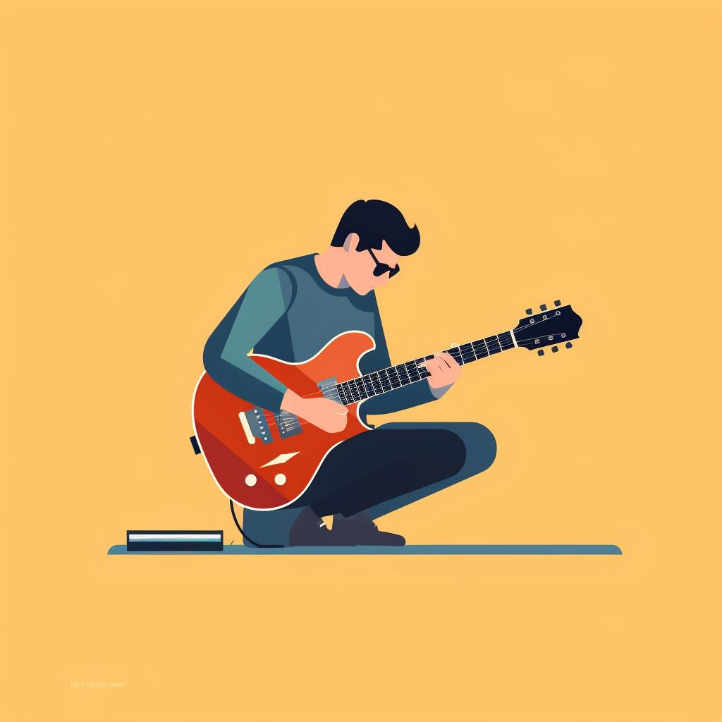 A guitarist practicing scales